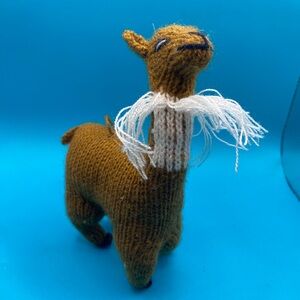 Vintage Homemade Camel Yarn Ornament